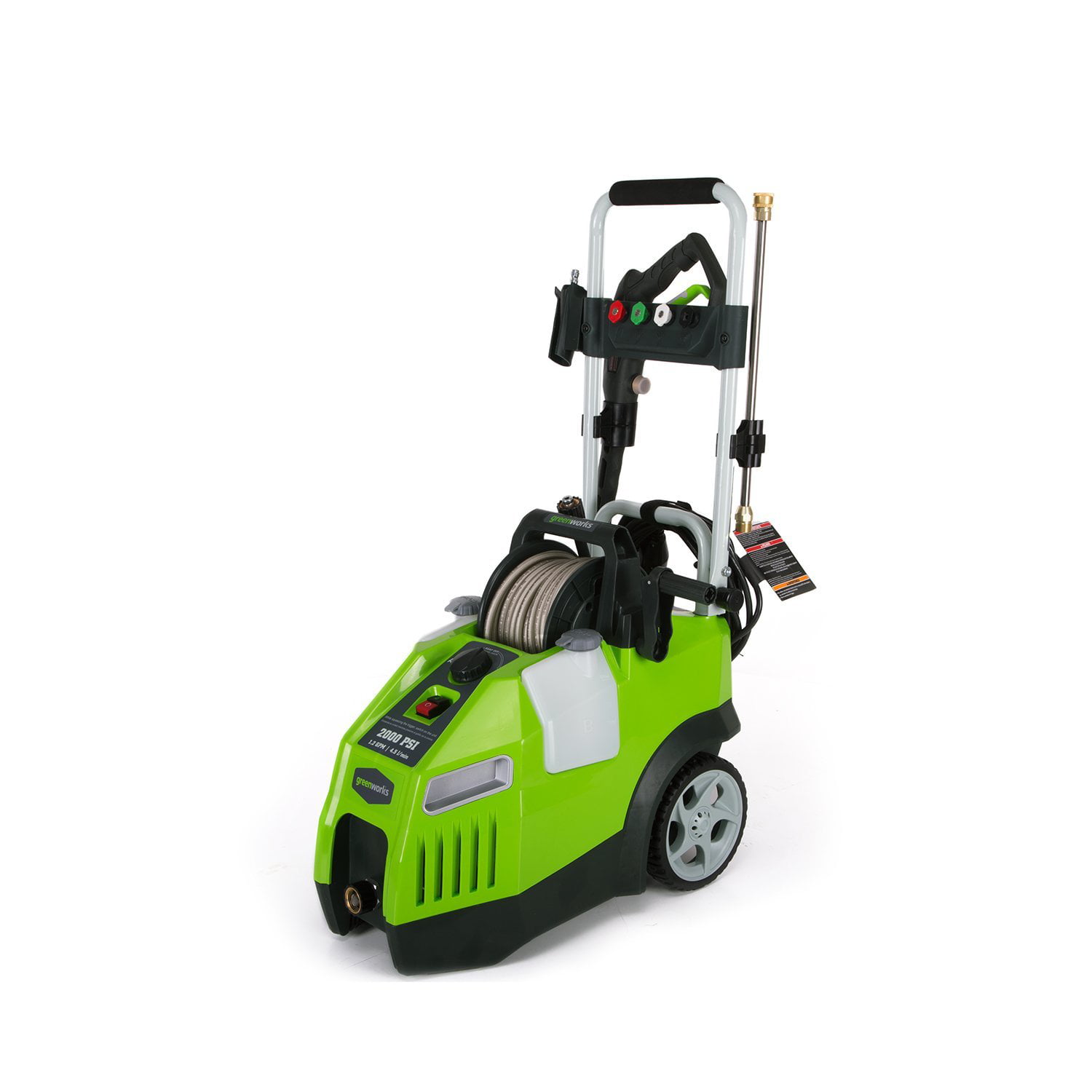 Greenworks 2000-PSI 13 Amp 1.2-GPM Corded Electric Pressure Washer with Hose Reel. GPW2001