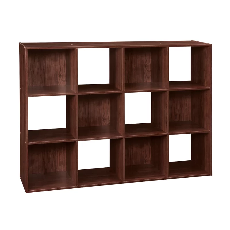 ClosetMaid 1022 Cubeicals 12 Cube Storage Shelf Organizer Bookshelf. Stackable. Vertical or Horizontal. Easy Assembly. Wood. Dark Cherry Finish