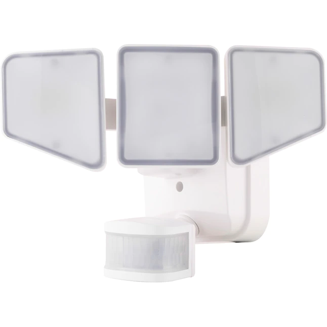 Enbrighten  240-Degree 3100-Lumen White Hardwired LED Outdoor Motion-Activated Flood Light with Timer