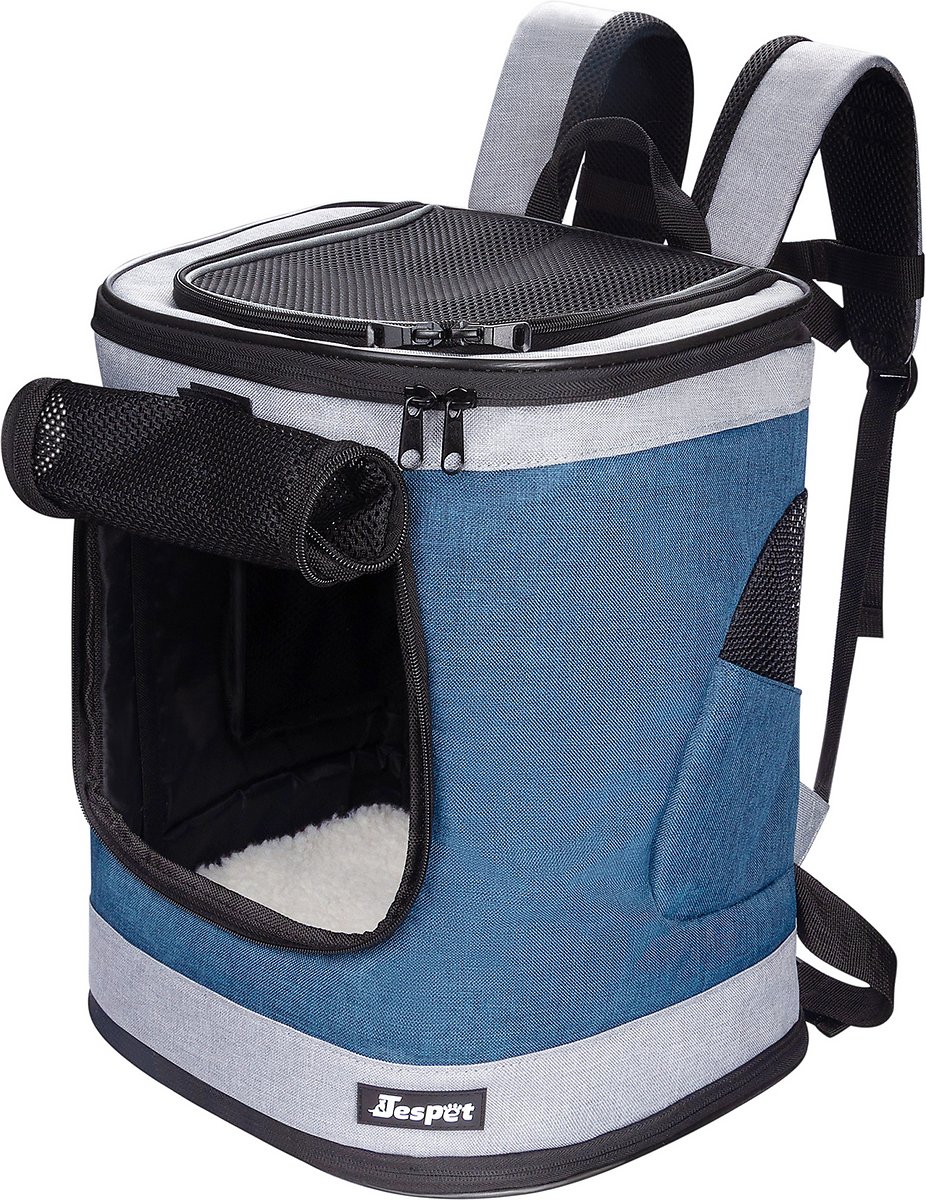 Jespet Cat & Dog Carrier Backpack. Soft Carrier Backpack Ideal for Traveling. Hiking. Walking and Outdoor Activities with Family. 17-in (Dark Blue)