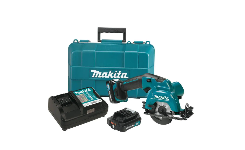 Makita SH02R1 12-Volt Max CXT Lithium-Ion Cordless 3-3/8 in. Circular Saw Kit. Case (2.0Ah)