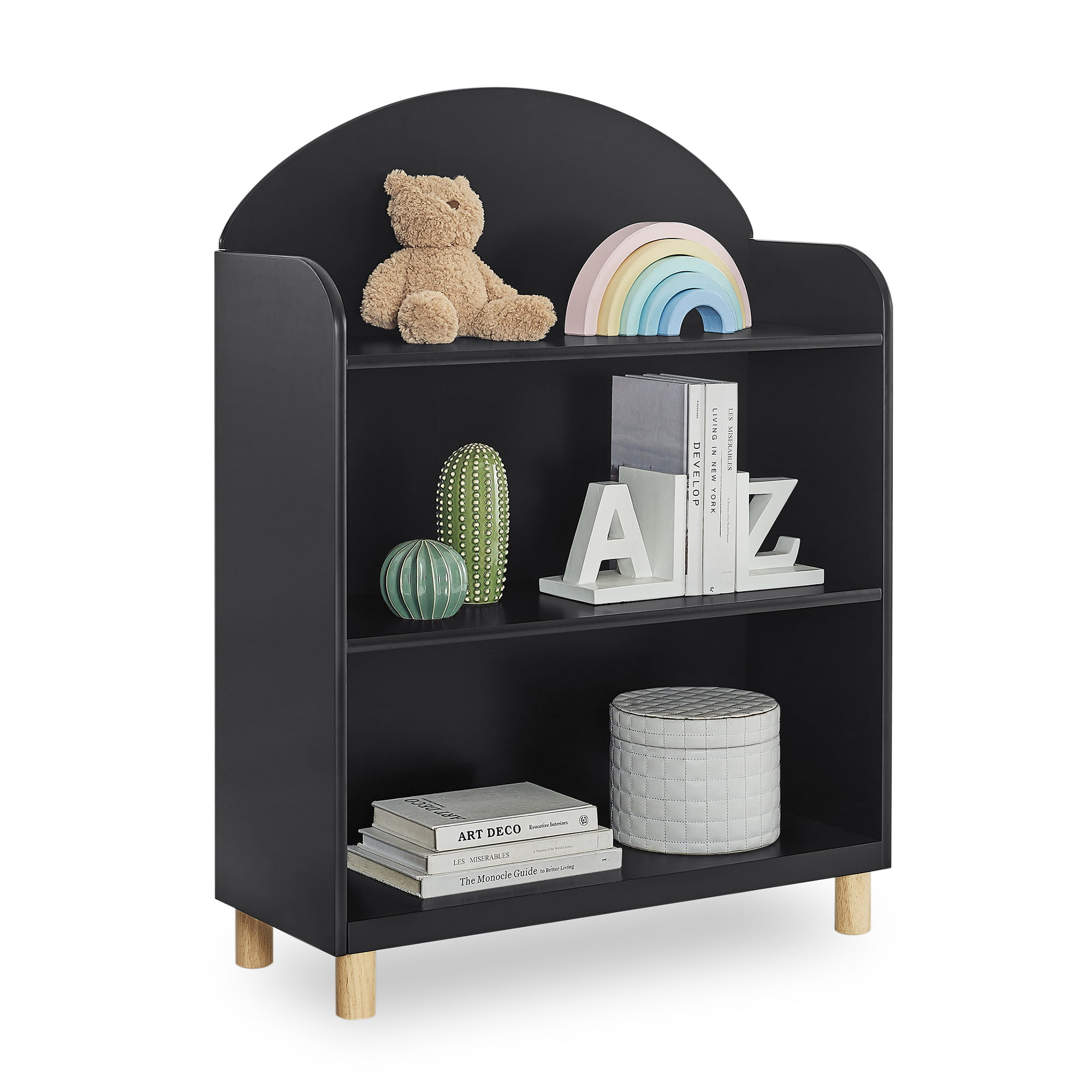 Delta Children Reese 3-Shelf Bookcase. Ebony/Natural