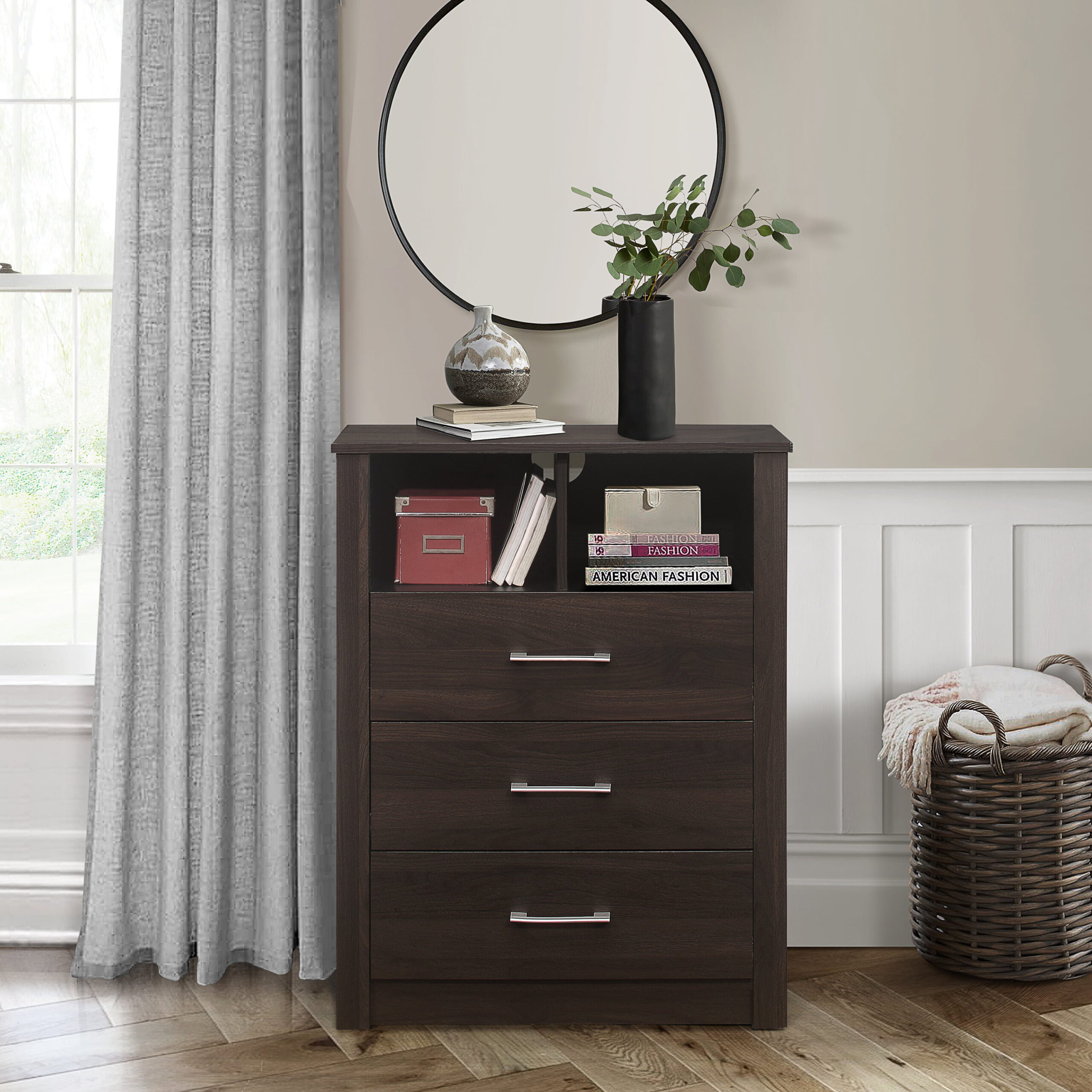 Coby 3-Drawer Dresser with Shelf. Espresso. by Hillsdale Living Essentials