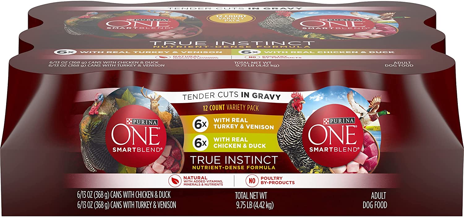 Purina ONE Natural Gravy Wet Dog Food Variety Pack; SmartBlend True Instinct Tender Cuts