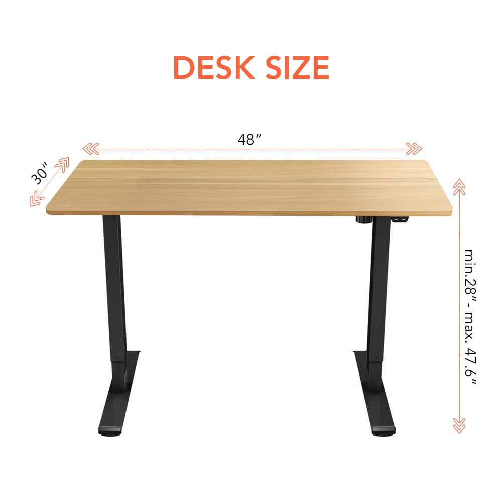 FLEXISPOT 48″ x 30″ Home Office Electric Height Adjustable Standing Desk Black and Maple Computer Desk