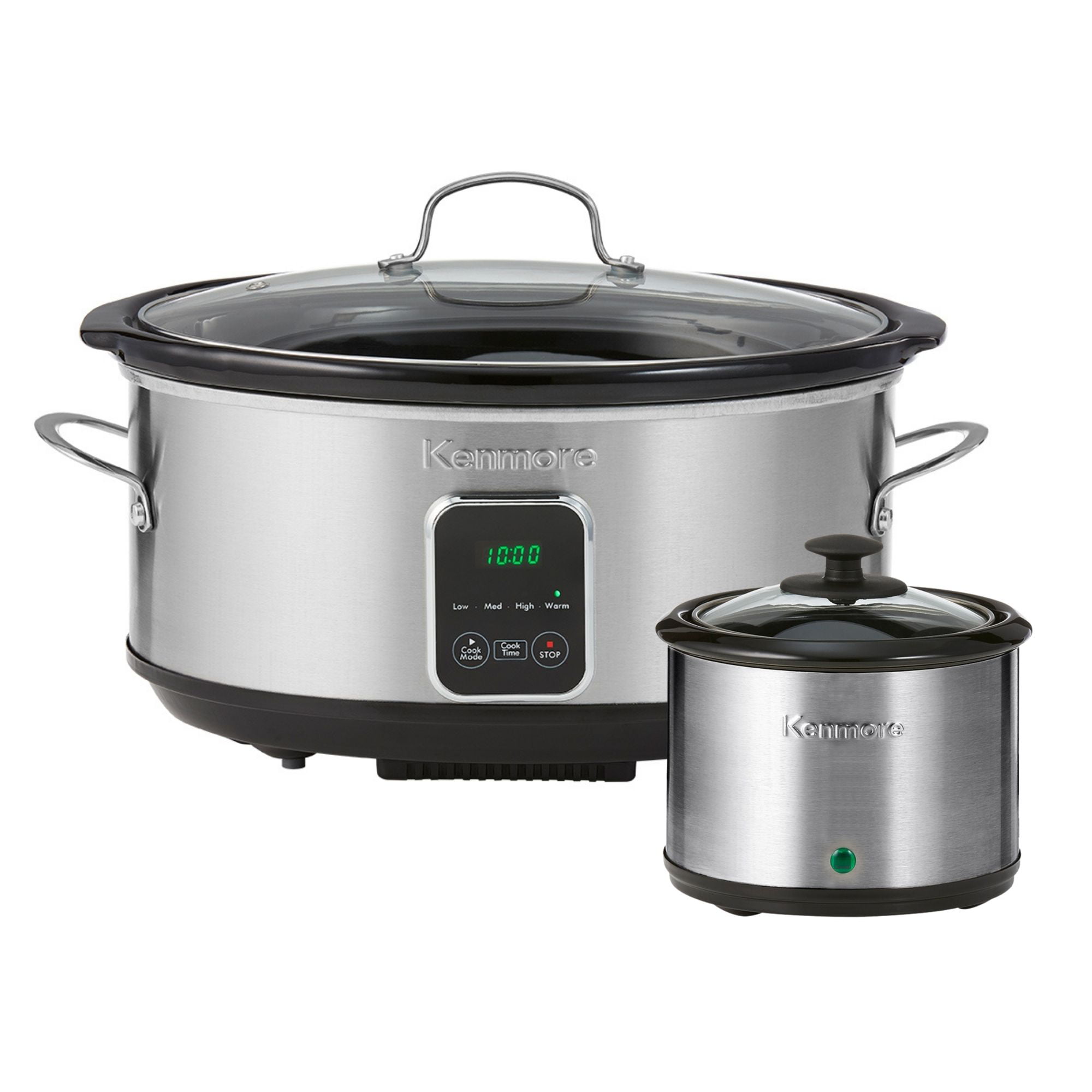 Kenmore Programmable 7 qt (6.6L) Slow Cooker and Dipper. Black Silver