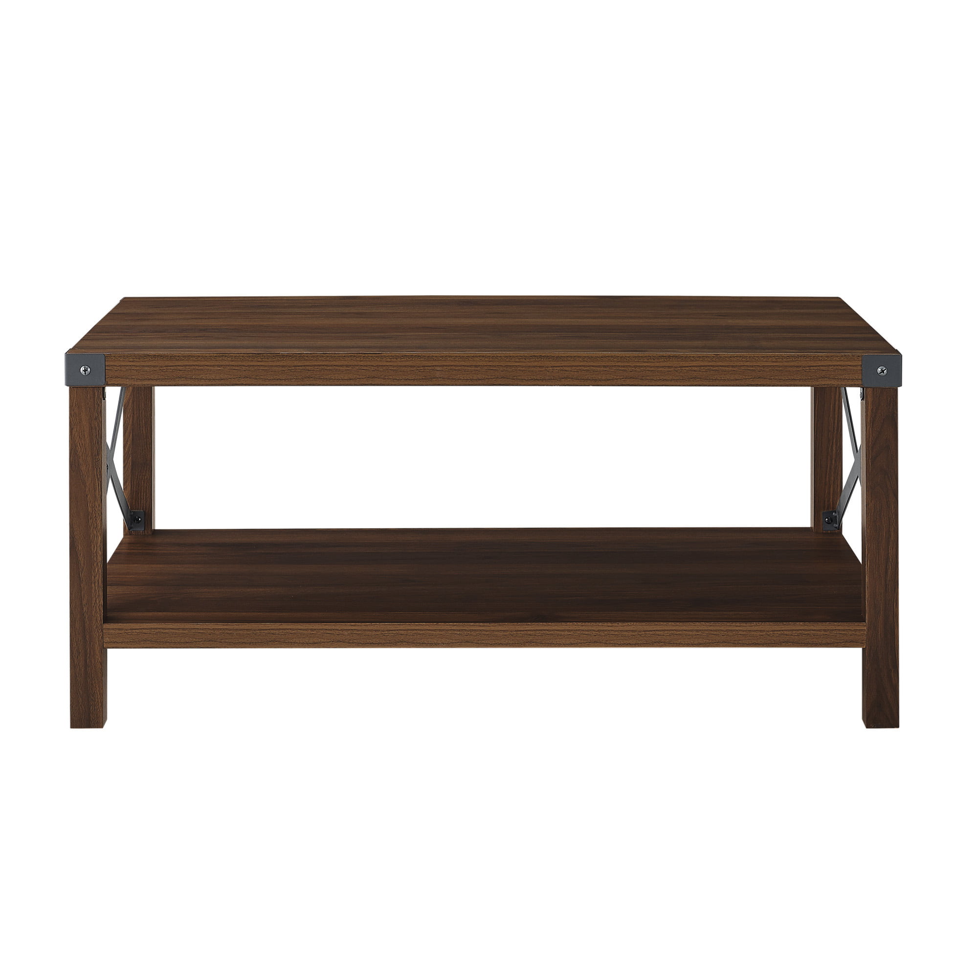 Desert Fields Magnolia Metal X Coffee Table. Dark Walnut