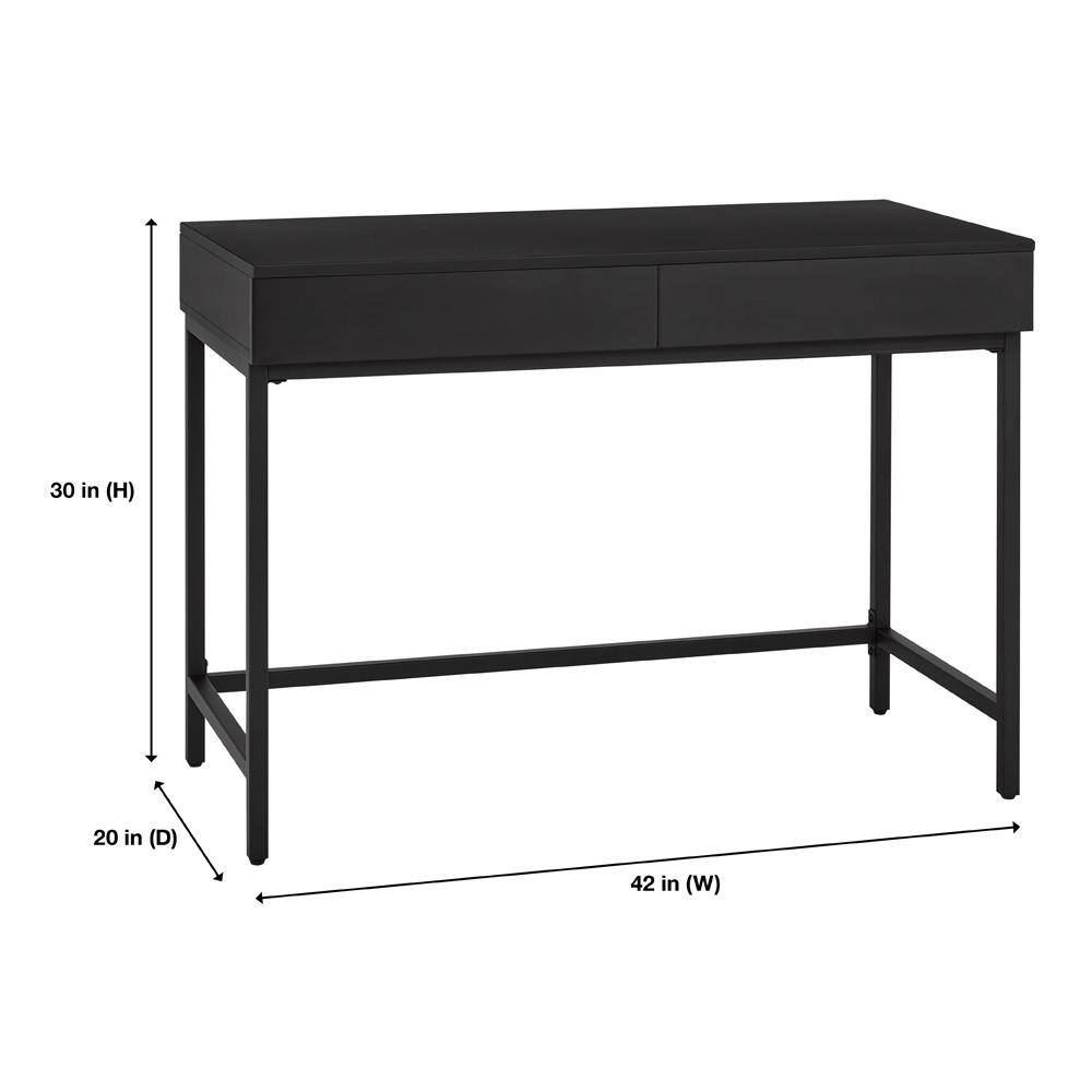 StyleWell Donnelly Black Writing Desk with 2 Drawers and Wood Top (42 in. W x 30 in. H)