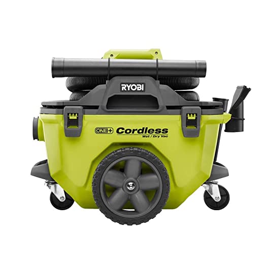 RYOBI P770 ONE+ 18V 6 Gal. Cordless Wet/Dry Vacuum (Tool Only) with Hose. Crevice Tool. Floor Nozzle and Extension Wand