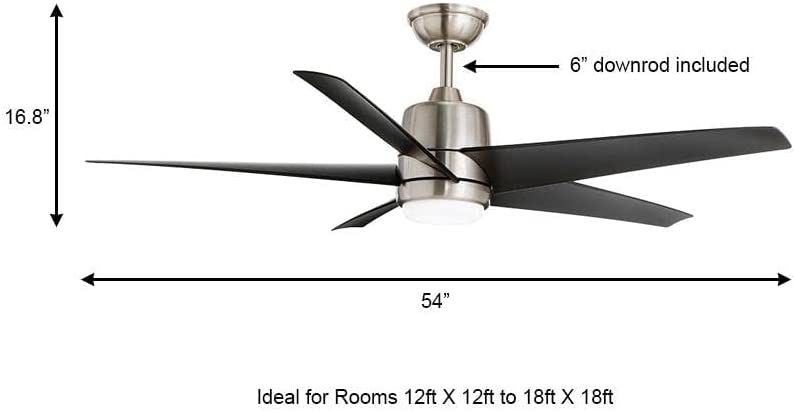 Hampton Bay Mena 54 in. White Color Changing Integrated LED Indoor/Outdoor Brushed Nickel Ceiling Fan with Light Kit and Remote