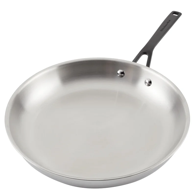 KitchenAid 30007 5-Ply Clad Polished Stainless Steel Fry Pan/Skillet. 12.25 Inch