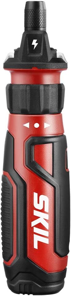 SKIL Rechargeable 4V Cordless Screwdriver with Circuit Sensor Technology Includes 45pcs Bit Set. USB Charging Cable. Carrying Case - SD561204