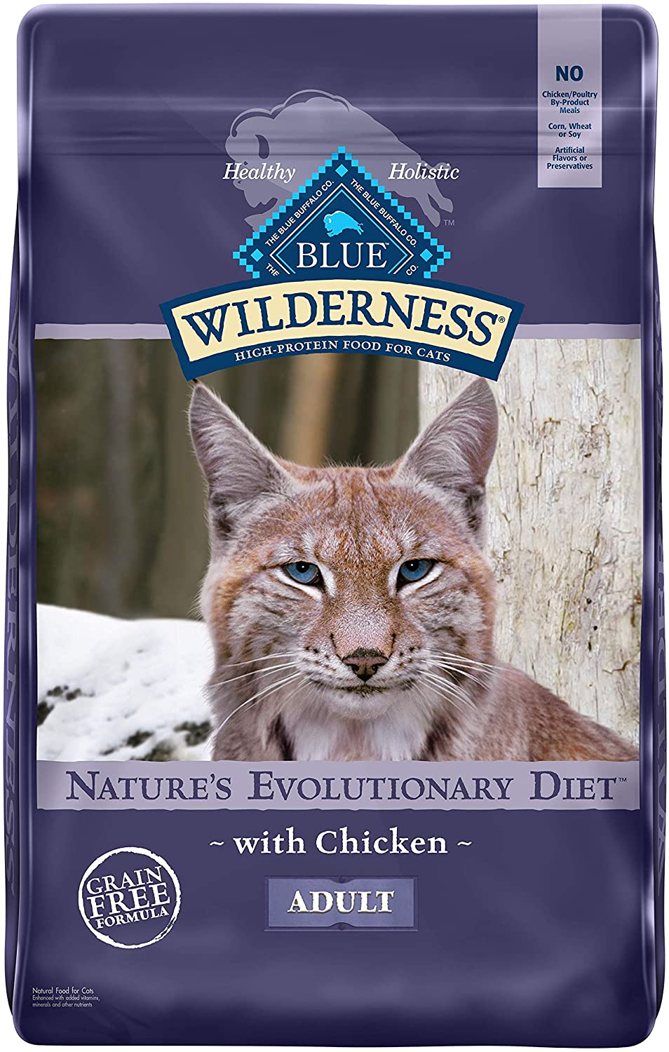 Blue Buffalo Wilderness High Protein. Natural Adult Dry Cat Food. Chicken 12-lb