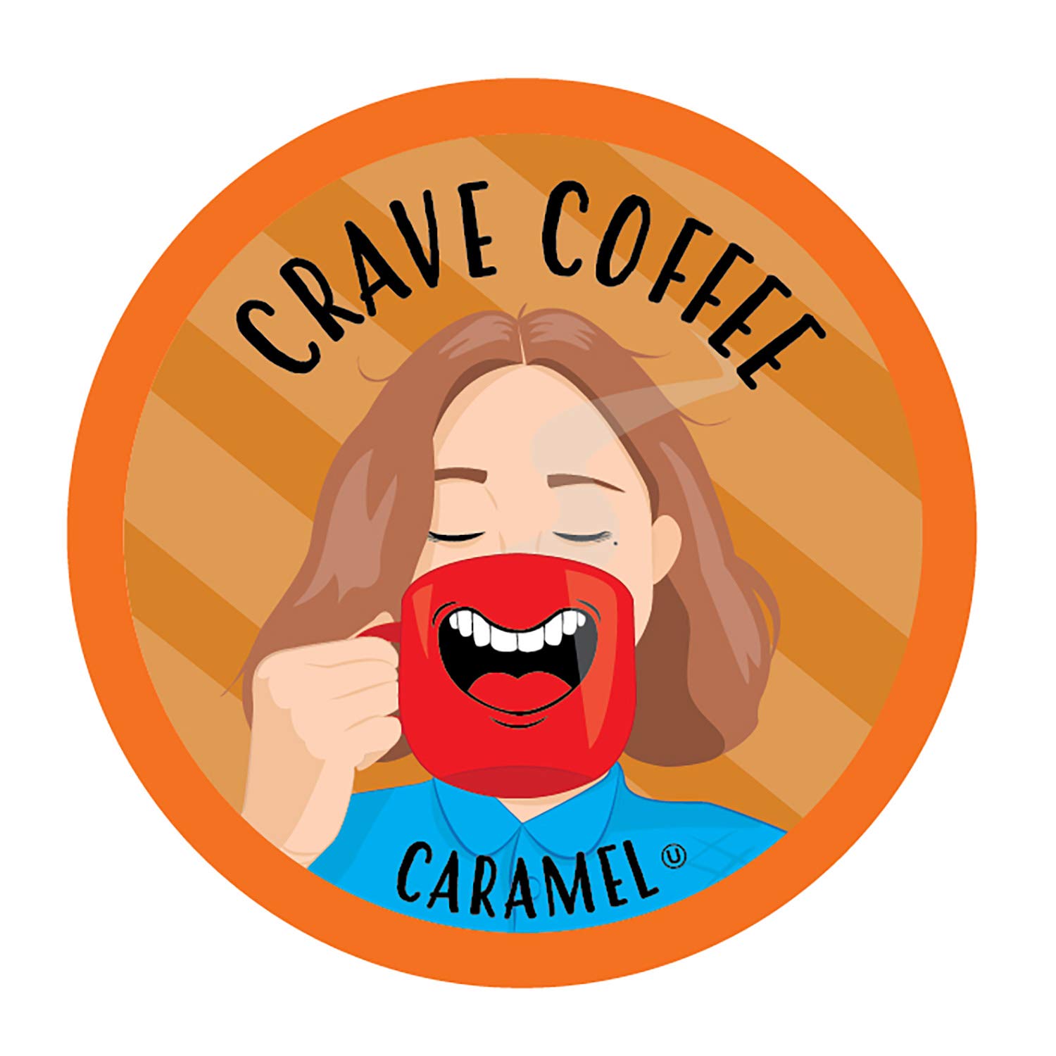 Crave Beverages Flavored Coffee Pods Compatible with 2.0 K-Cup Brewers. Caramel. 40 Count