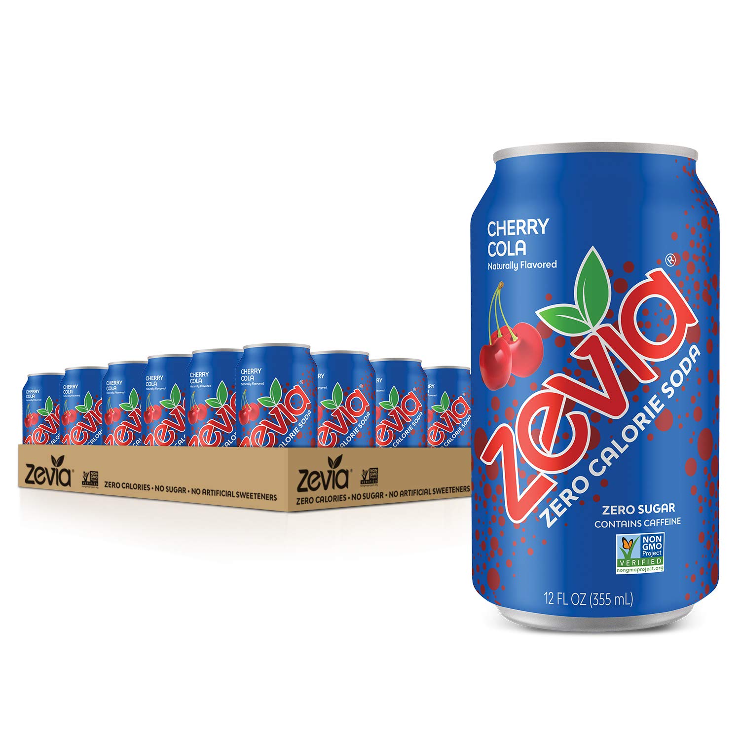 Zevia Zero Calorie Soda. Cherry Cola. 12 Ounce Cans (Pack of 24)