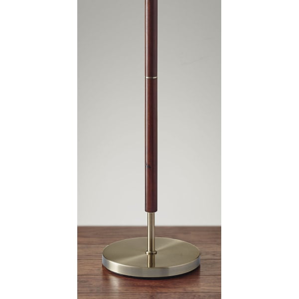 Adesso Hamilton Floor Lamp. Walnut.antique brass