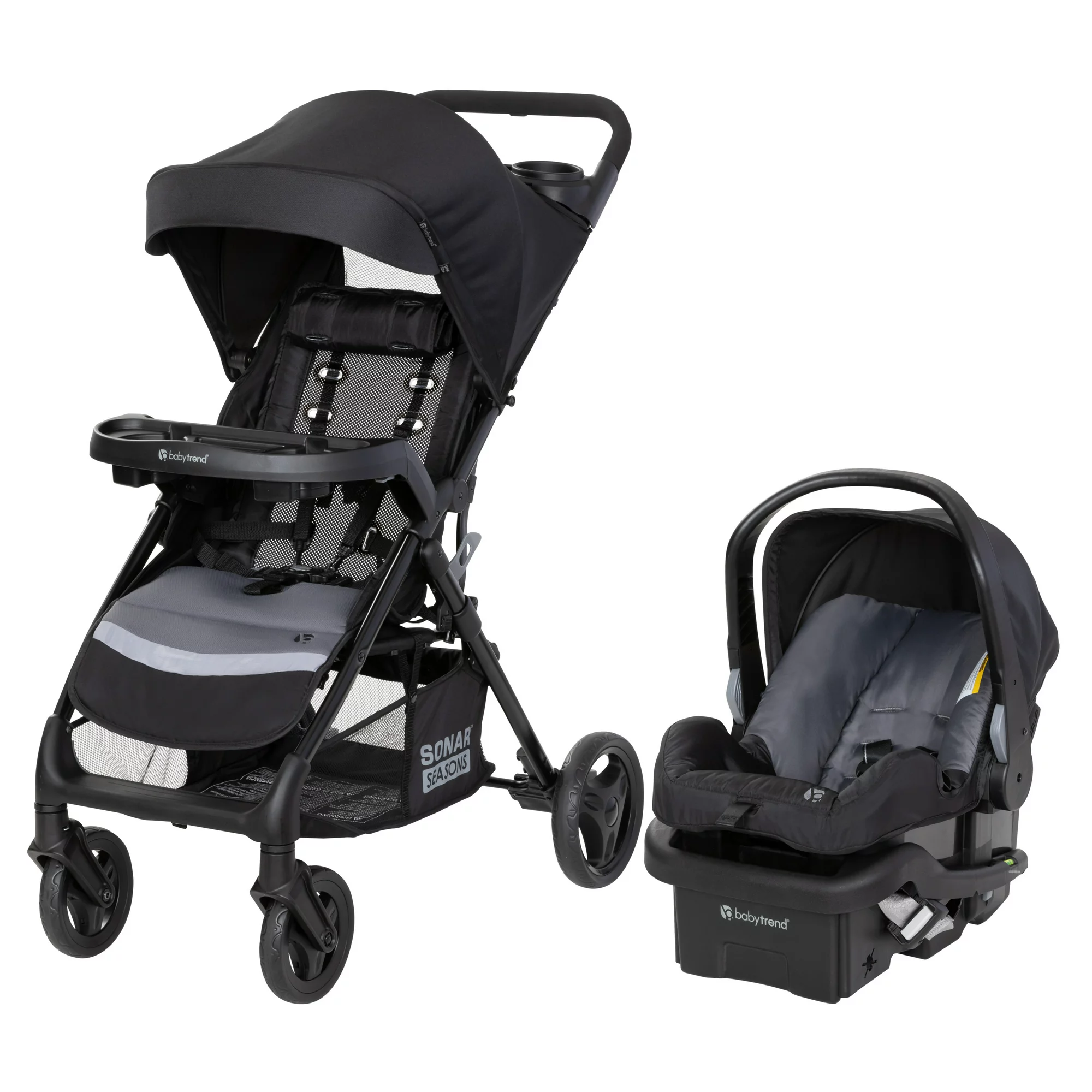 Baby Trend Sonar Seasons Travel System with EZ-Lift™ 35 Infant Car Seat - Journey Black - Black