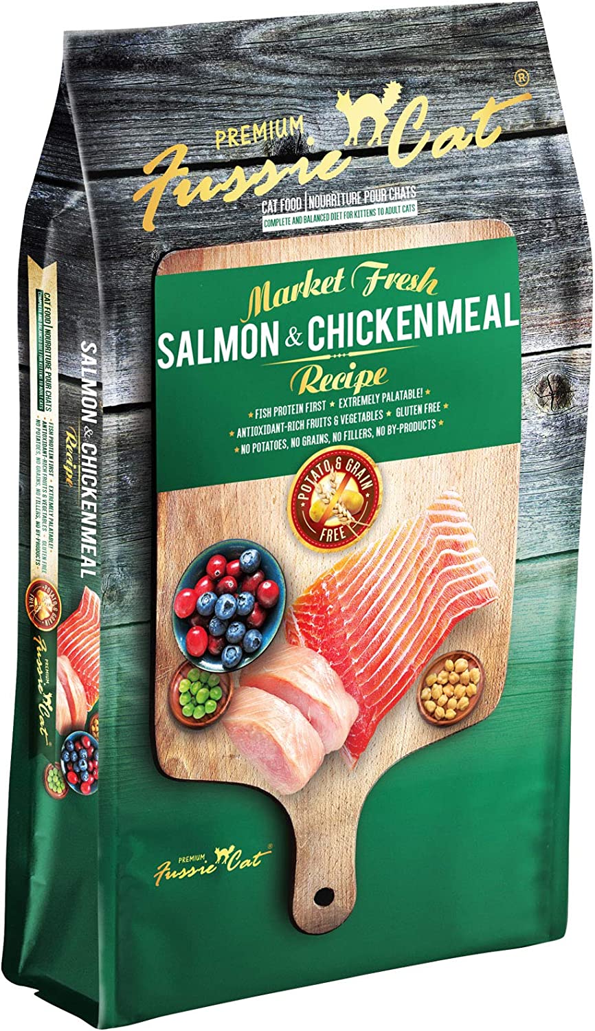 Fussie Cat Market Fresh Salmon & Chicken Recipe Grain-Free Dry Cat Food 10 Pound (Pack of 1)