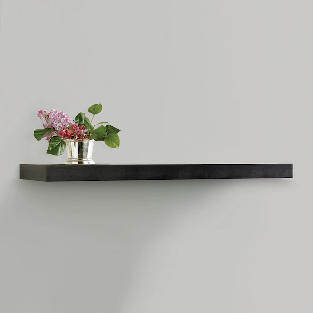 inPlace  Black Wood Floating Shelf 35.4-in L x 10.2-in D