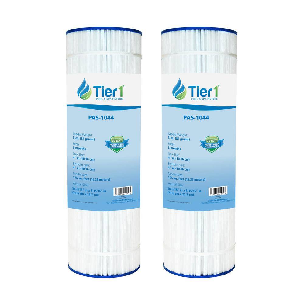 Tier1 TIER1_PAS_1044_2_PACK 28 in. x 9 in. 175 sq. ft. Pool and Spa Filter Cartridge for CX1750-RE. StarClear Plus C8417. Filbur FC-1294 (2-Pack)