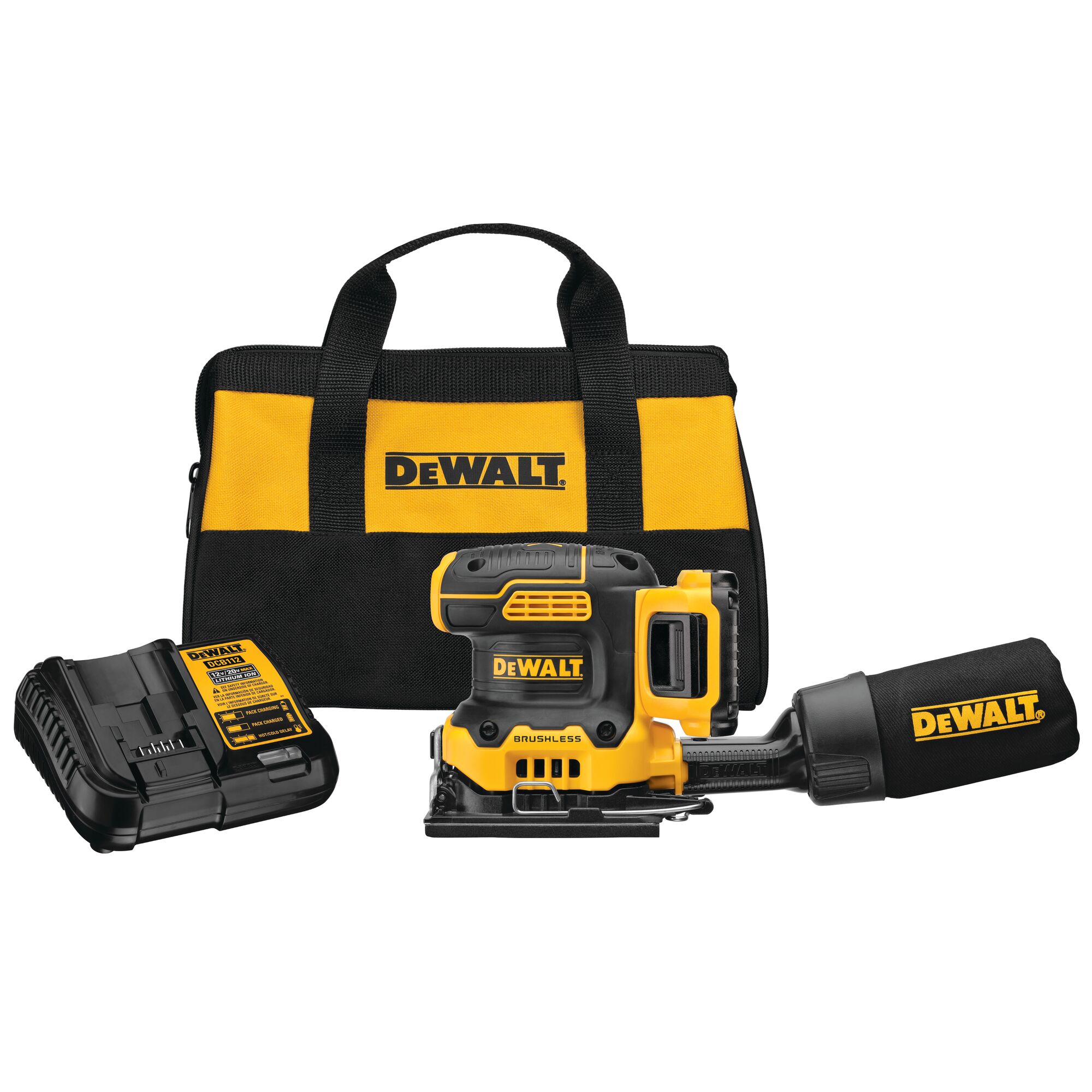 DEWALT DCW200D1 XR 20-Volt 2 Brushless Cordless Variable Speed Sheet Sander with Dust Management (Battery Included)