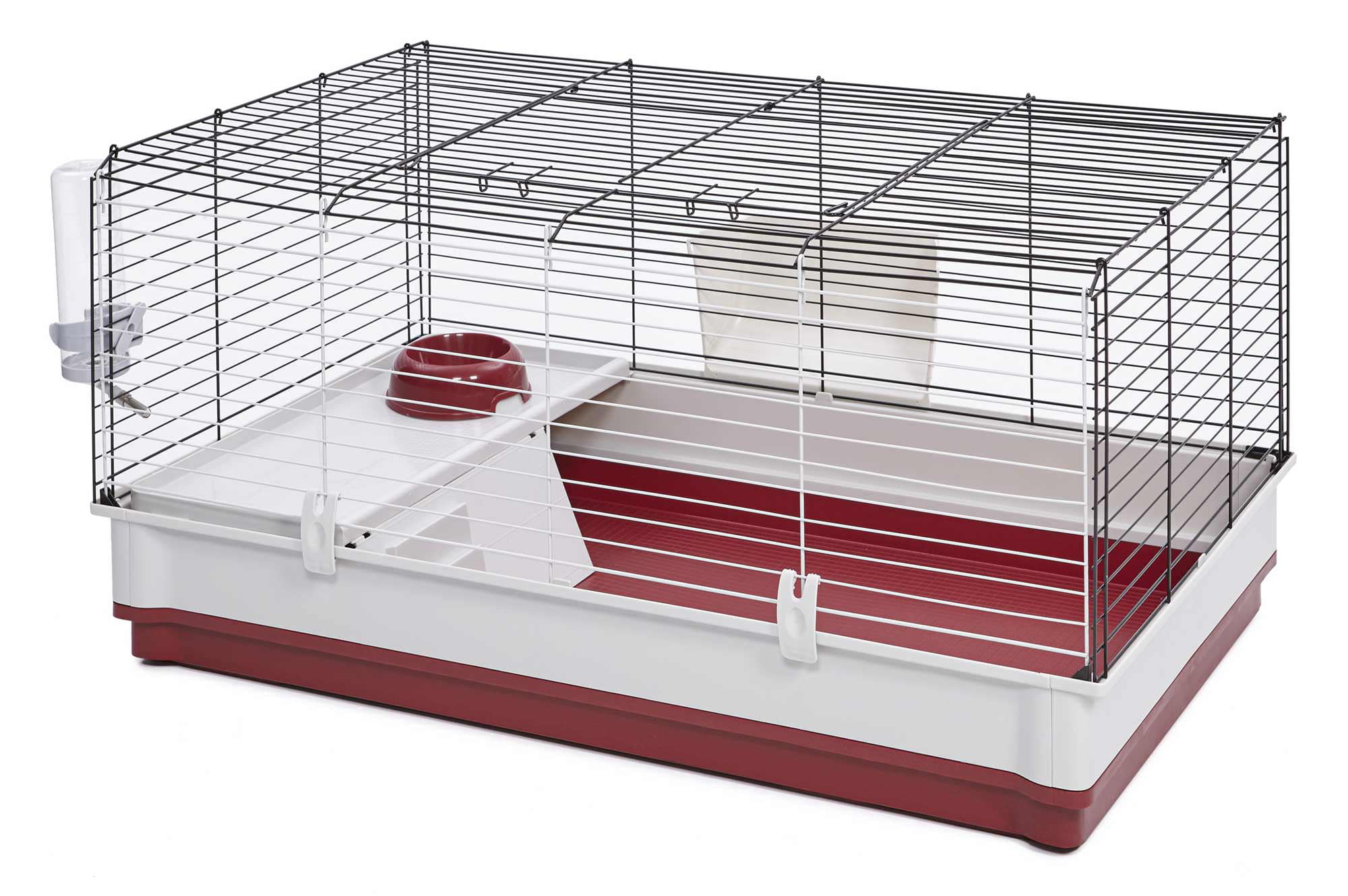 MidWest Homes for Pets 158 Wabbitat Deluxe Rabbit Home. Rabbit Cage. 39.5 L x 23.75 W x 19.75 H Inch. Maroon/White