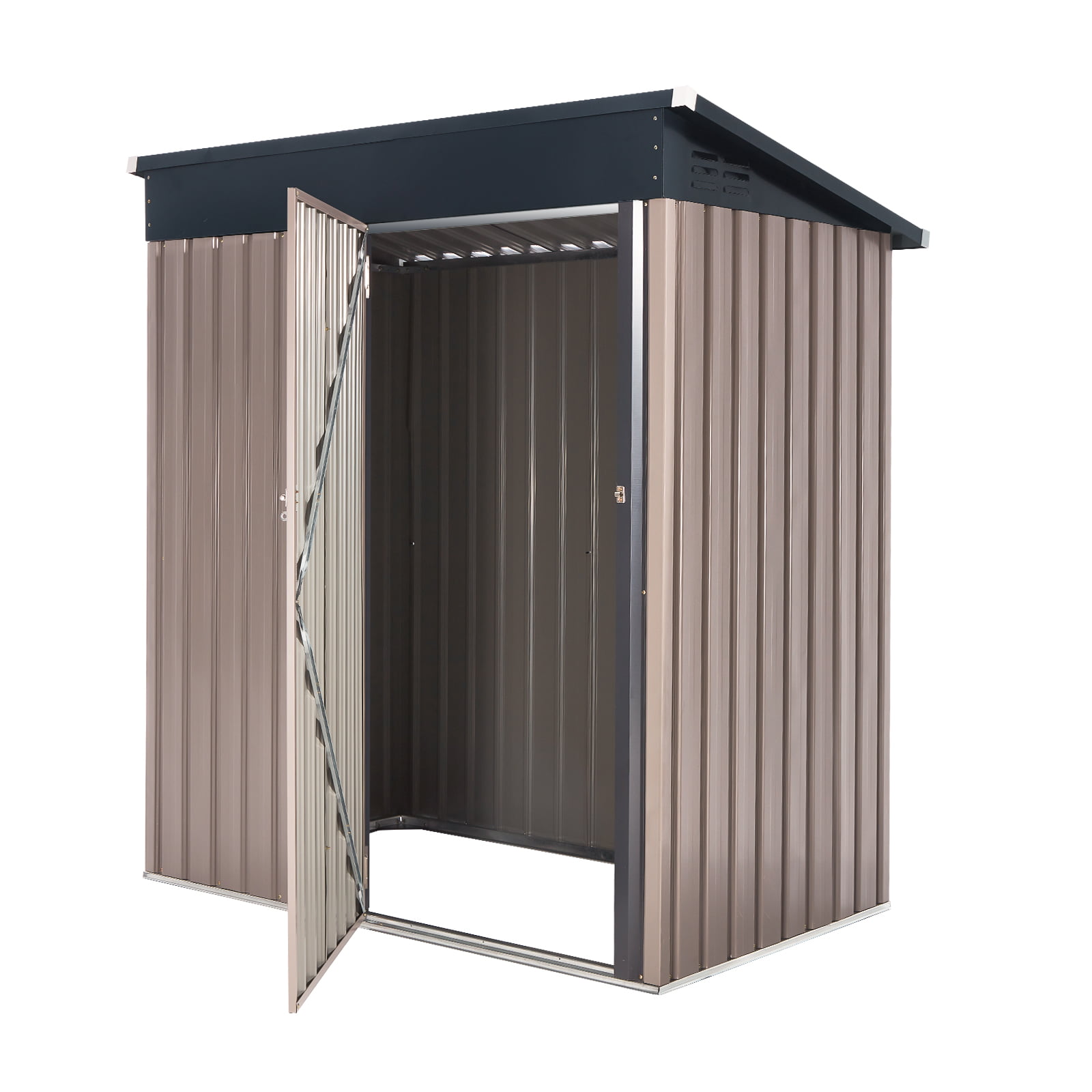 AECOJOY 5′ x 3′ Outdoor Metal Storage Shed with Lockable Door for Backyard