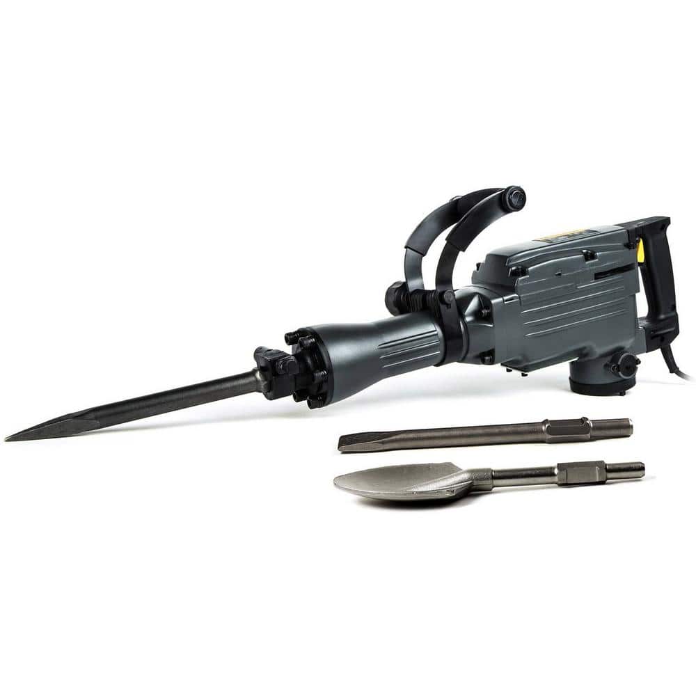 TR Industrial TR89100W 11 Amp 31 lbs. Demolition Jack Hammer with Point. Flat and Spade Chisels