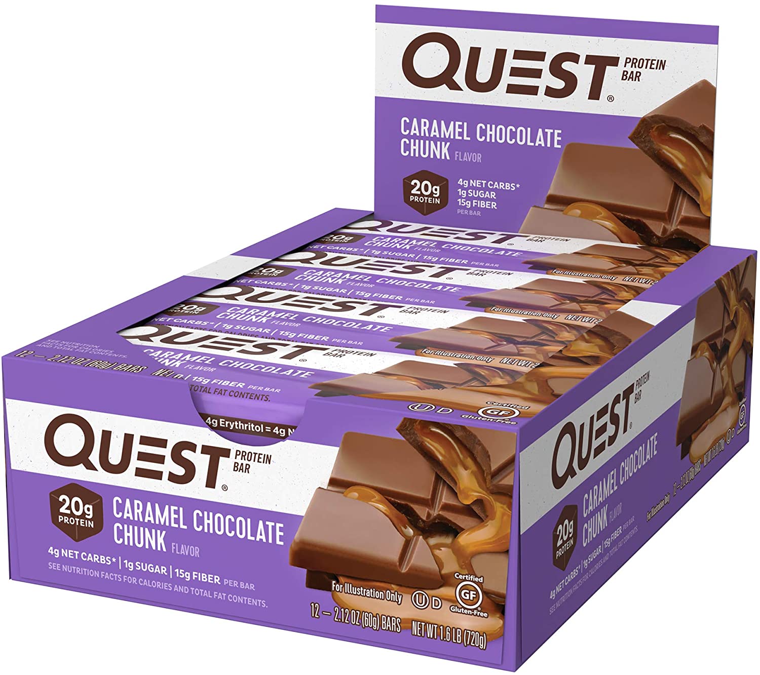 Quest Nutrition . Caramel Chocolate Chunk. 12 Count