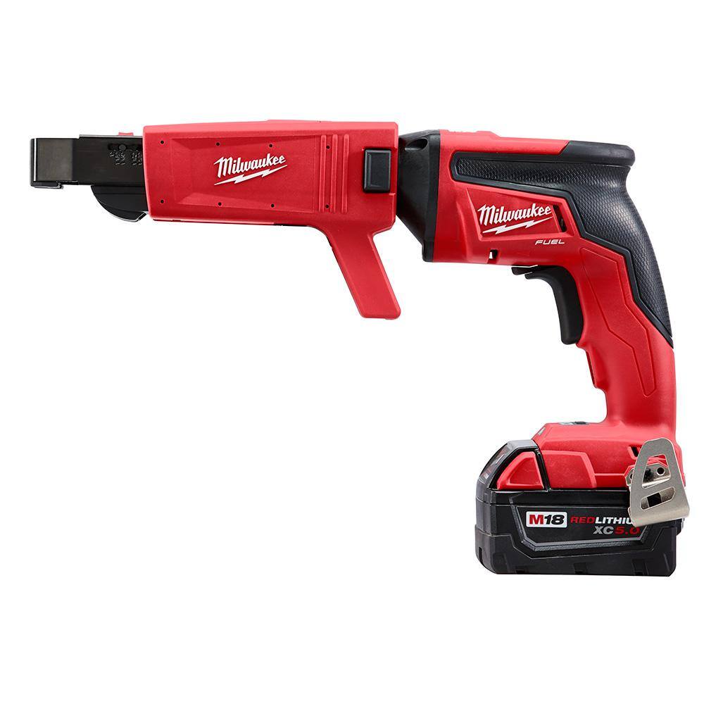 Milwaukee 2866-22-49-20-0001 M18 FUEL 18V Lithium-Ion Brushless Cordless Drywall Screw Gun XC Kit with Collated Screw Gun Attachment