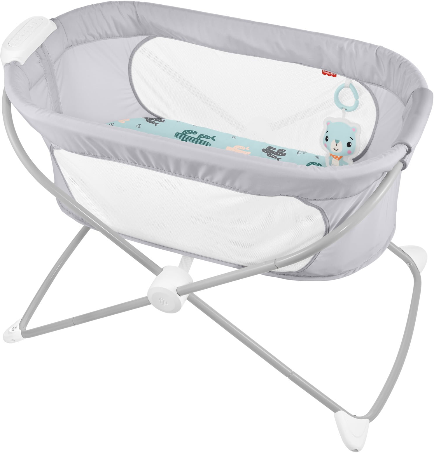 Fisher-Price Soothing View Vibe Bassinet Portable Baby Crib with Music & Vibrations. Cool Cactus&nbsp;