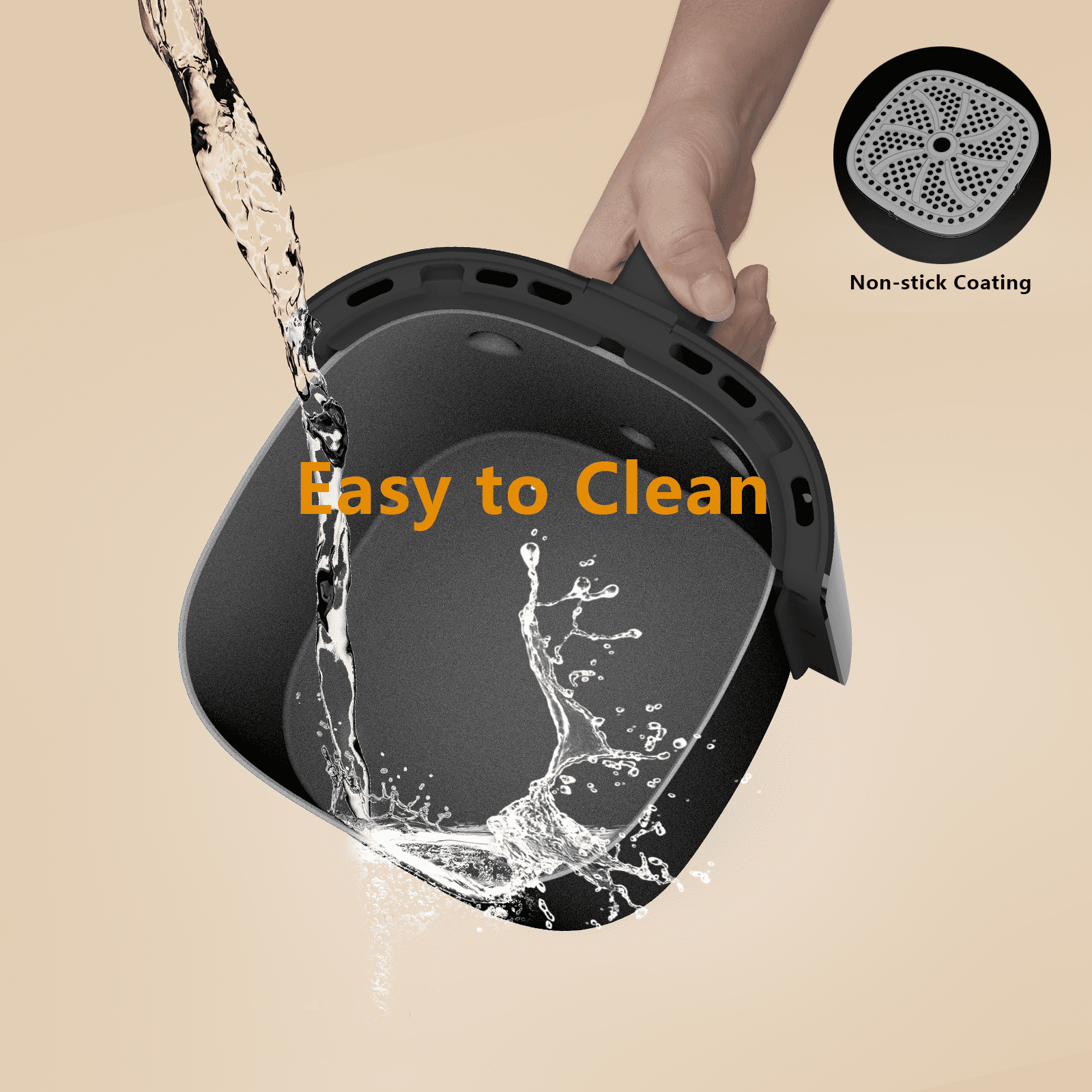 WETIE Air Fryer. 4QT 1400W Airfryer. 5-in-I. 176°F to 400ºF. Overheat Protection. Easy Cleaning