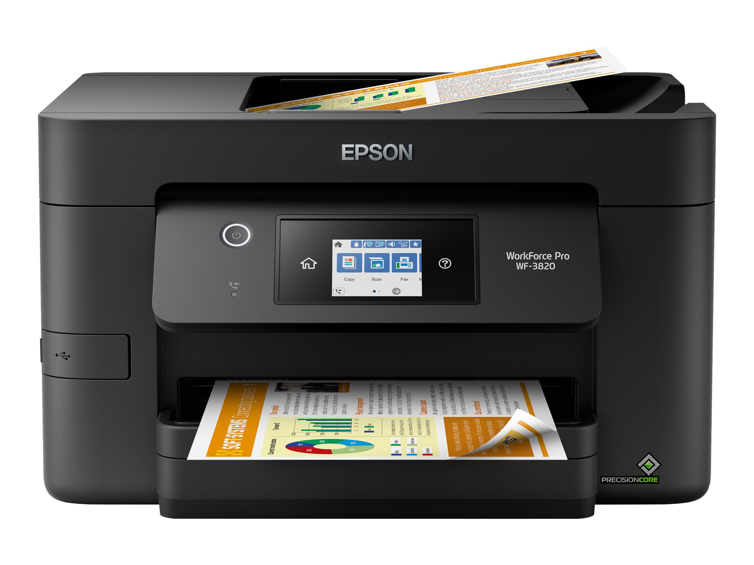 Epson WorkForce Pro WF-3820 Wireless All-in-One Printer with Auto 2-sided Printing. 35-page ADF. 250-sheet Paper Tray and 2.7″ Color Touchscreen