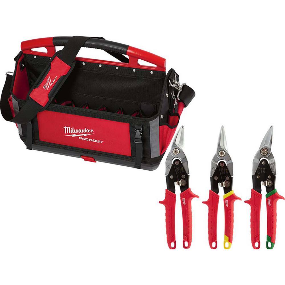 Milwaukee 48-22-8320-48-22-4533 20 in. PACKOUT Tote with Aviation Snips (3-Pack)