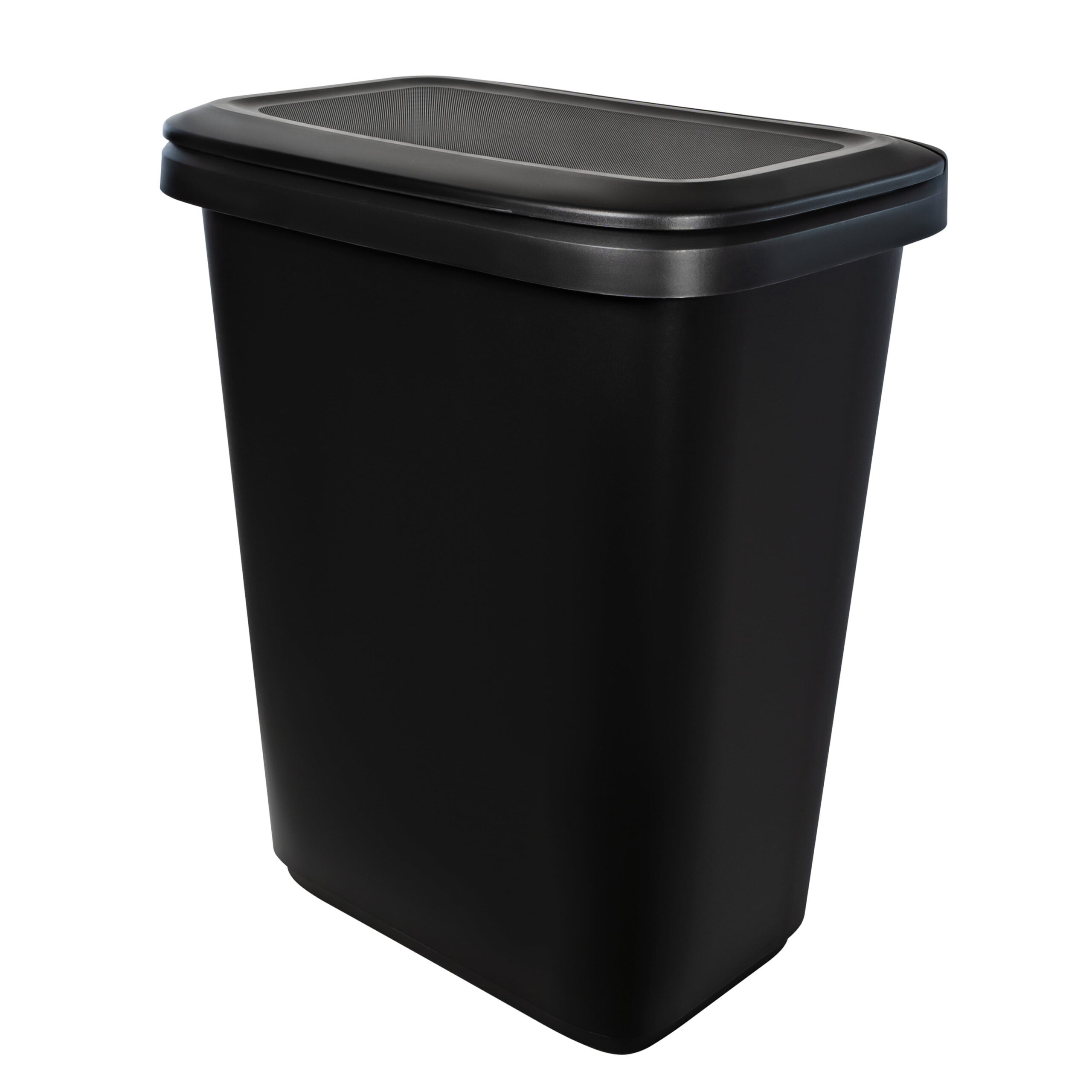 Hefty 20 Gallon Trash Can. Plastic Dual-Function Kitchen Trash Can. Black