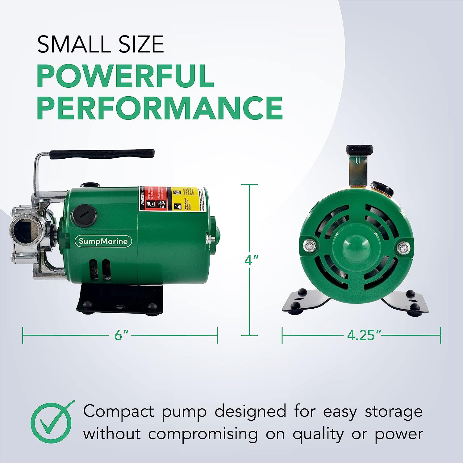 SumpMarine Water Transfer Pump. 115V 330 Gallon Per Hour - Portable Electric Utility Pump with 6′ Water Hose Kit - To Remove Water From Garden. Hot Tub. Rain Barrel. Pool. Ponds. Aquariums. and More