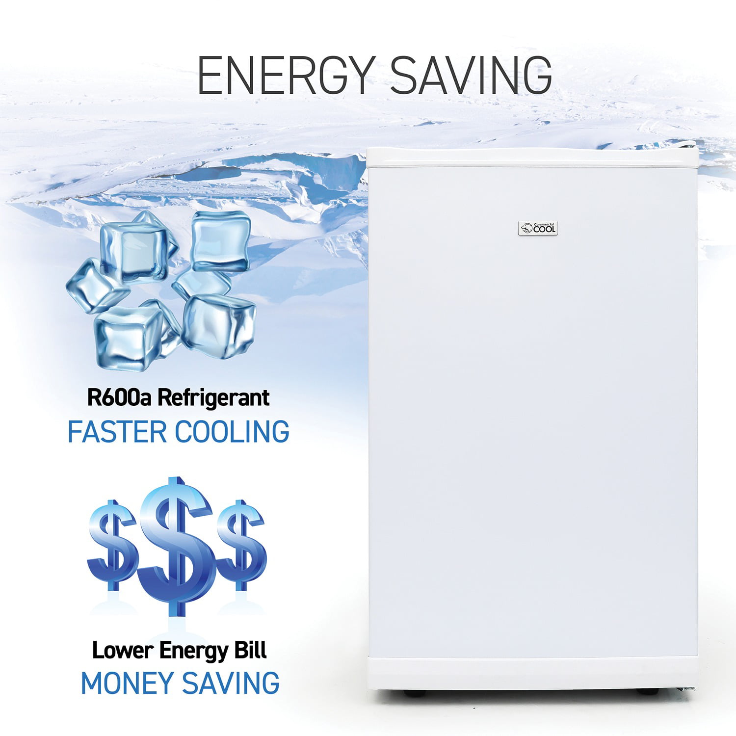 Commercial Cool CCUN28W 2.8 Cubic Foot Upright Freezer. White