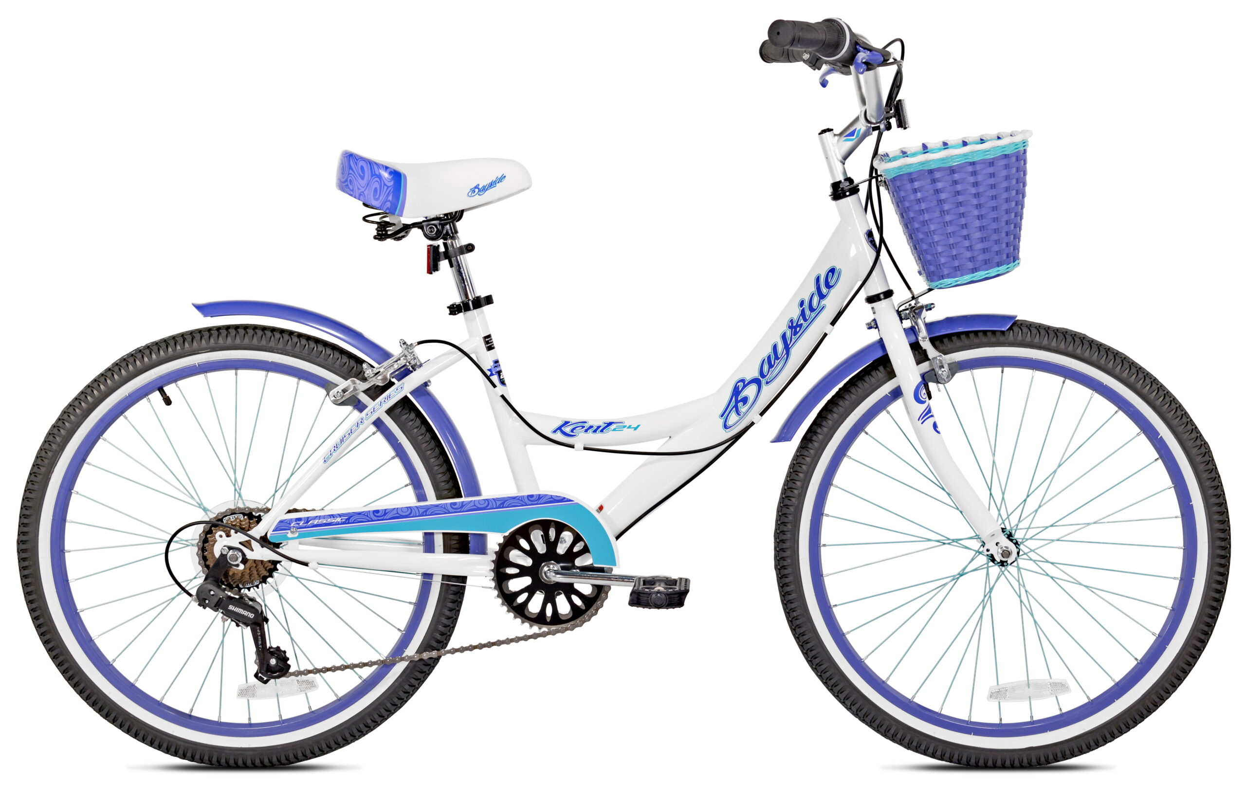 Kent 24″ Bayside Multi-Speed Girl-s Bike. White/Purple