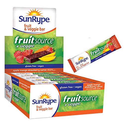 SunRype Fruit Bar. Apple + Mango Strawberry Carrot Fruitsource (Case of 25 Bars)