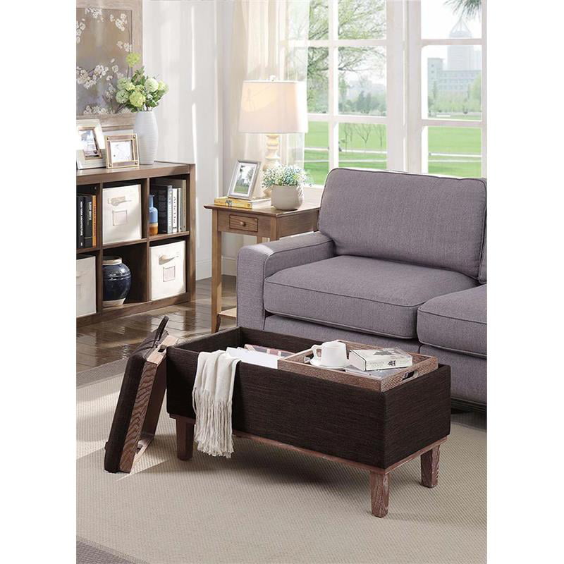 Convenience Concepts Designs4Comfort Brentwood Storage Ottoman. Mocha Faux Fabric/Brown