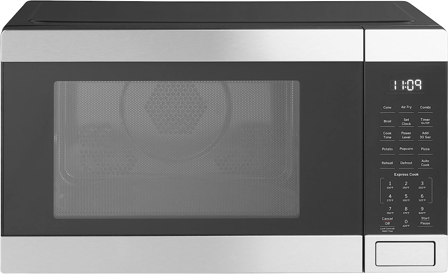 GE 3-in-1 Countertop Microwave Oven | Complete With Air Fryer. Broiler & Convection Mode | 1.0 Cubic Feet Capacity. 1.050 Watts | Kitchen Essentials for the Countertop or Dorm Room | Stainless Steel