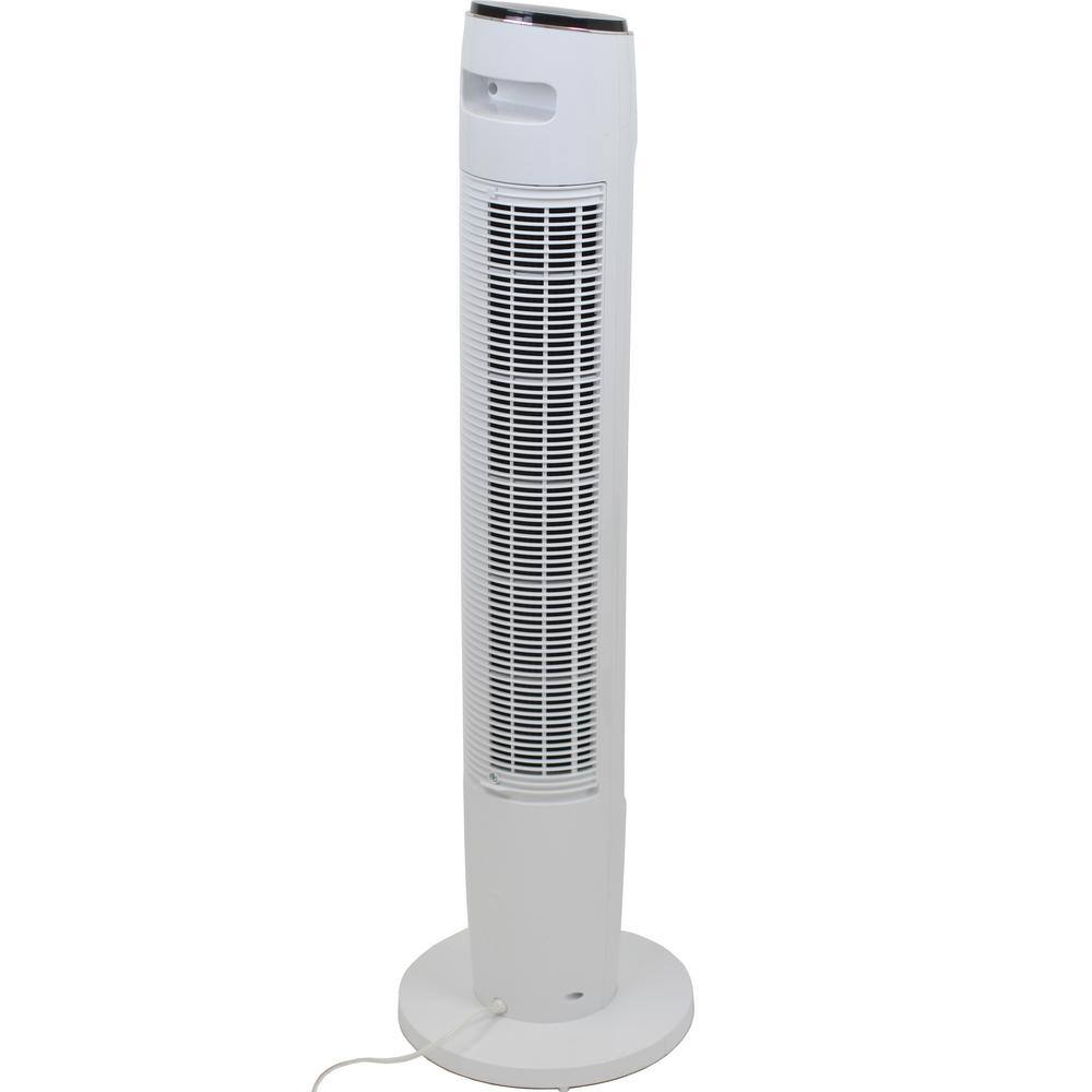 GENESIS G5TOWERFAN 43 in. Oscillating Digital Tower Fan with Remote and Max Cool Technology. White
