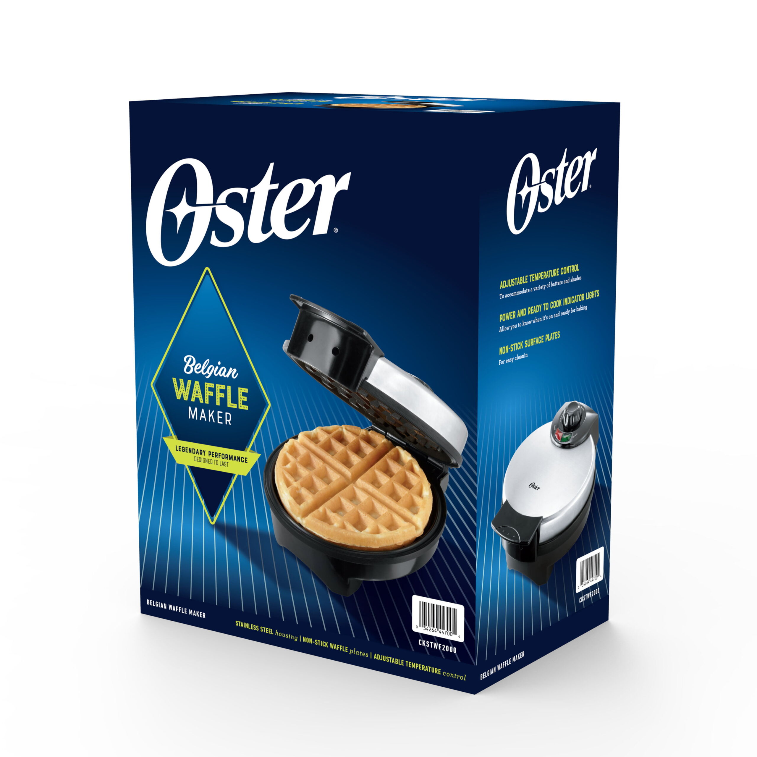 Oster 8″ Nonstick Belgian Waffle Maker with Temperature Control. Silver