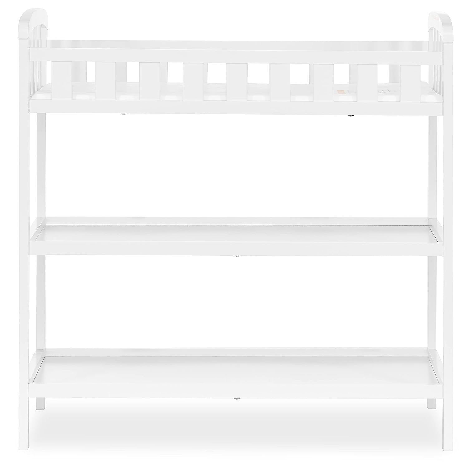 Dream On Me Emily Changing Table In White. Comes With 1″ Changing Pad. Features Two Shelves. Portable Changing Station. Made Of Sustainable New Zealand Pinewood
