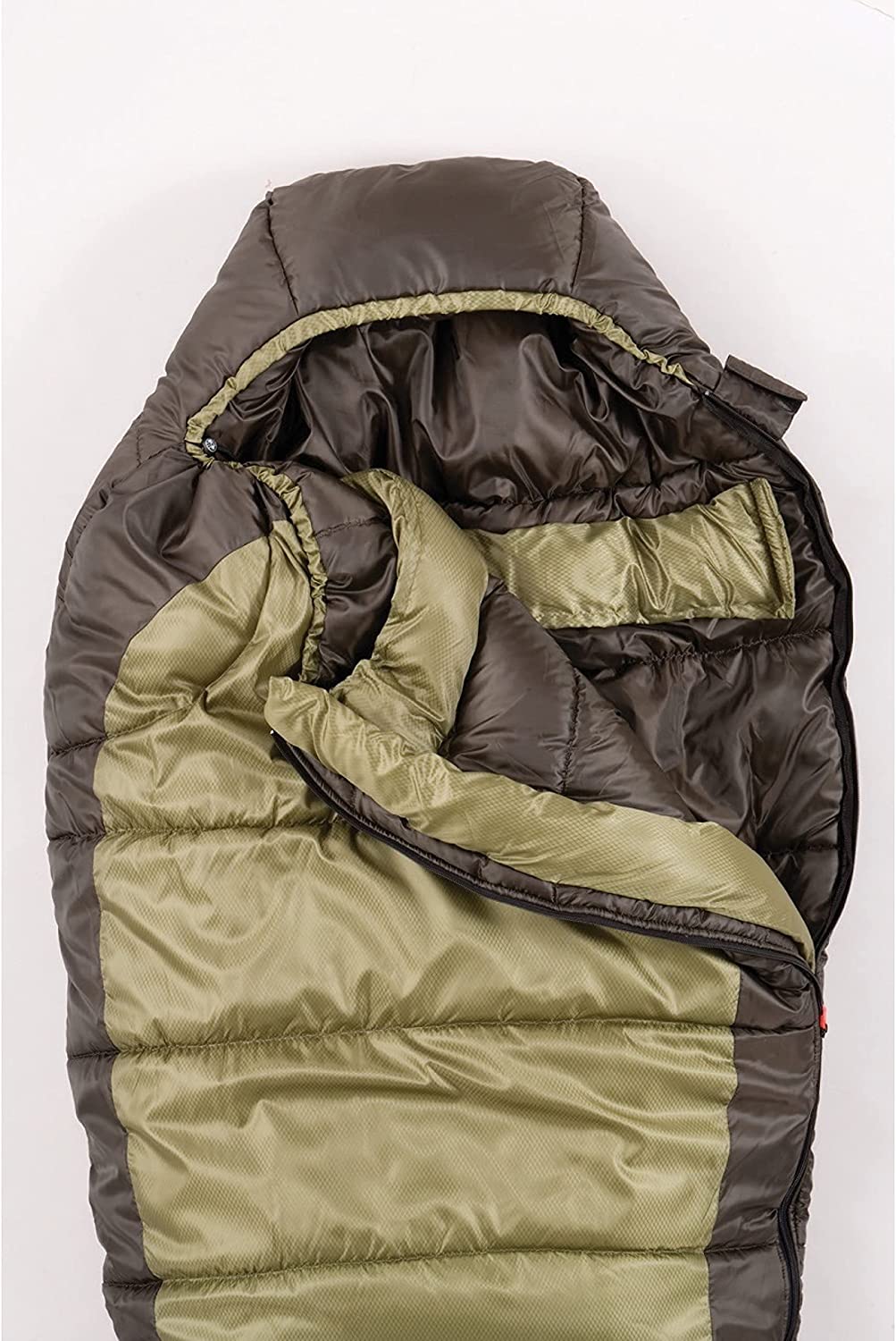 Coleman North Rim Cold-Weather Mummy Sleeping Bag. 0°F Sleeping Bag for Big & Tall Adults. No-Snag Zipper with Adjustable Hood for Warmth and Ventilation