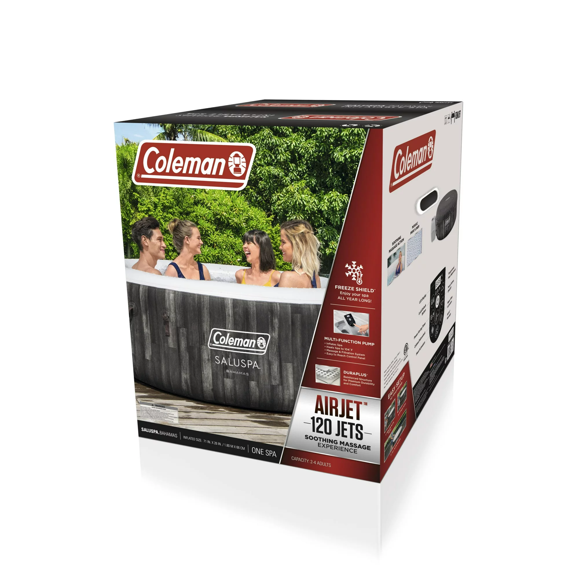 Coleman 71″ x 26″ Bahamas AirJet Spa Outdoor Inflatable Hot Tub