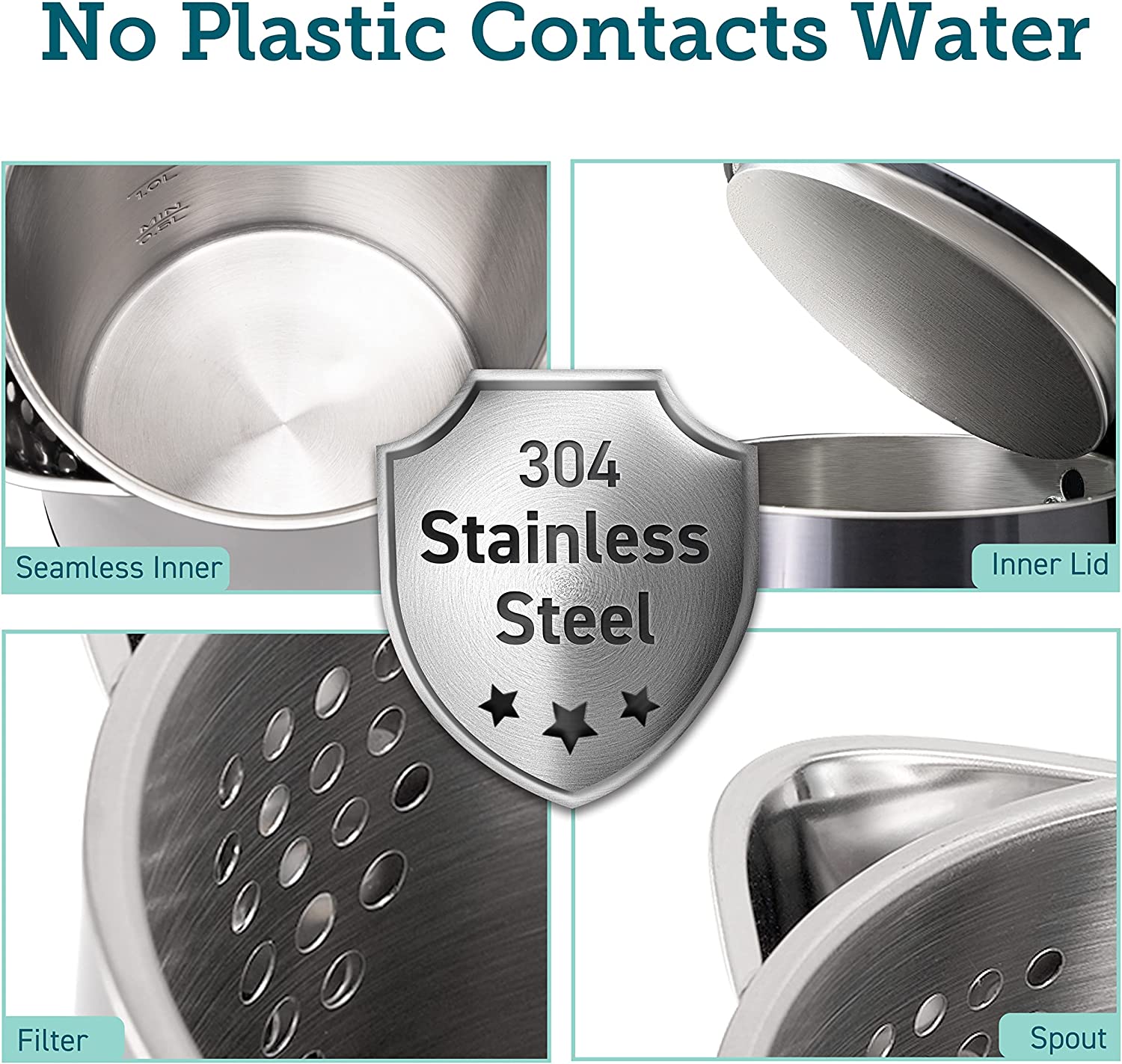 COSORI Electric Kettle Stainless Steel with Double Wall. Wide-Open Lid 1.5L Electric Tea Kettle. BPA Free Water Kettle & Hot Water Boiler for Boiling Water. Auto Shut-Off & Boil-Dry Protection. Black