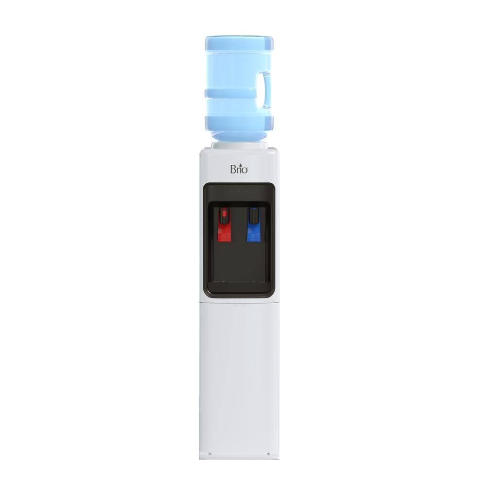 Brio CLTL320WSL 300 Series Slimline Top Loading Water Cooler Water Dispenser - Hot and Cold Water - White