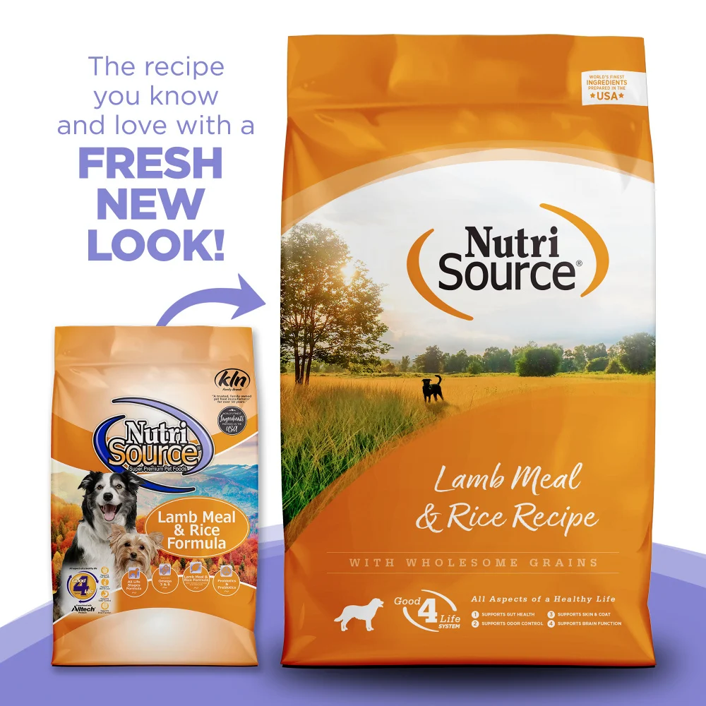 NutriSource Adult Dog Food Made with Lamb Meal and Rice with Wholesome Grains 30LB Dry Dog Food