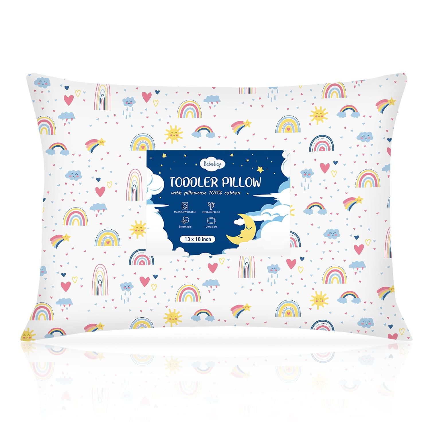 Toddler Pillow. Soft Baby Pillows for Sleeping with Cotton Pillowcase